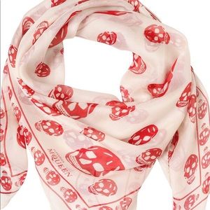 Alexander Mcqueen Scarf Red & Ivory